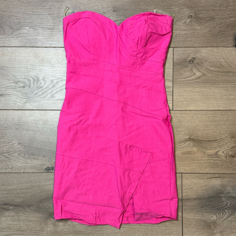 Pink strapless mini dress from Windsor.